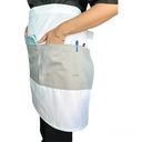 zittro Medio mandil delantal color Block Blanco/Gris Perla R92305-100