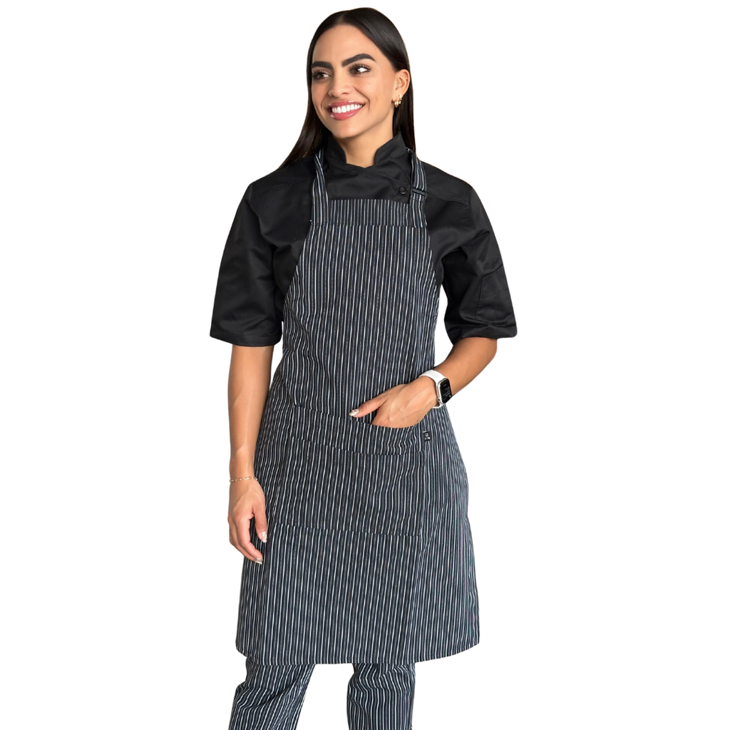 [R92301-010] zittro Mandil Delantal Chef De Rayas. R92301-010 UNI