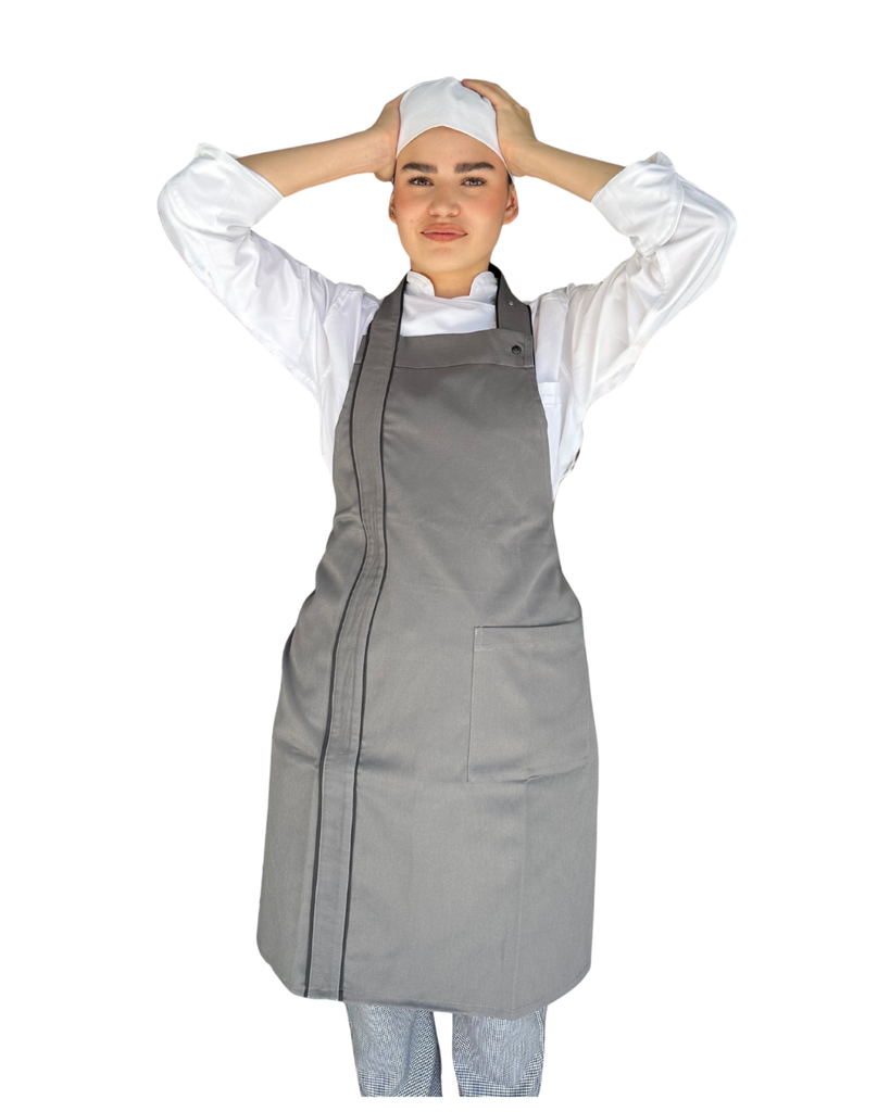 zittro Mandil Delantal Chef Unisex Franja Gris Oxford