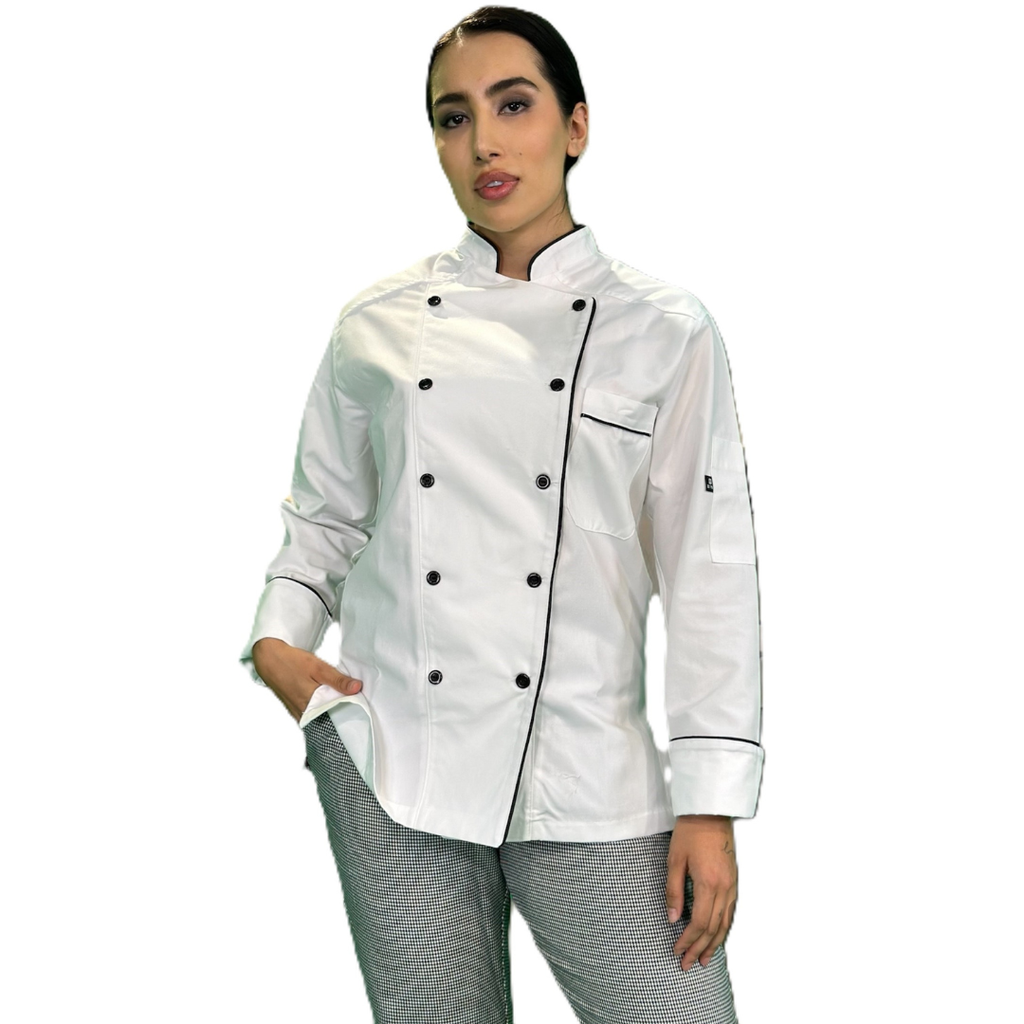 [R90204-001 ECH] zittro Filipina Chef Mujer Blanco/Negro (ECH)