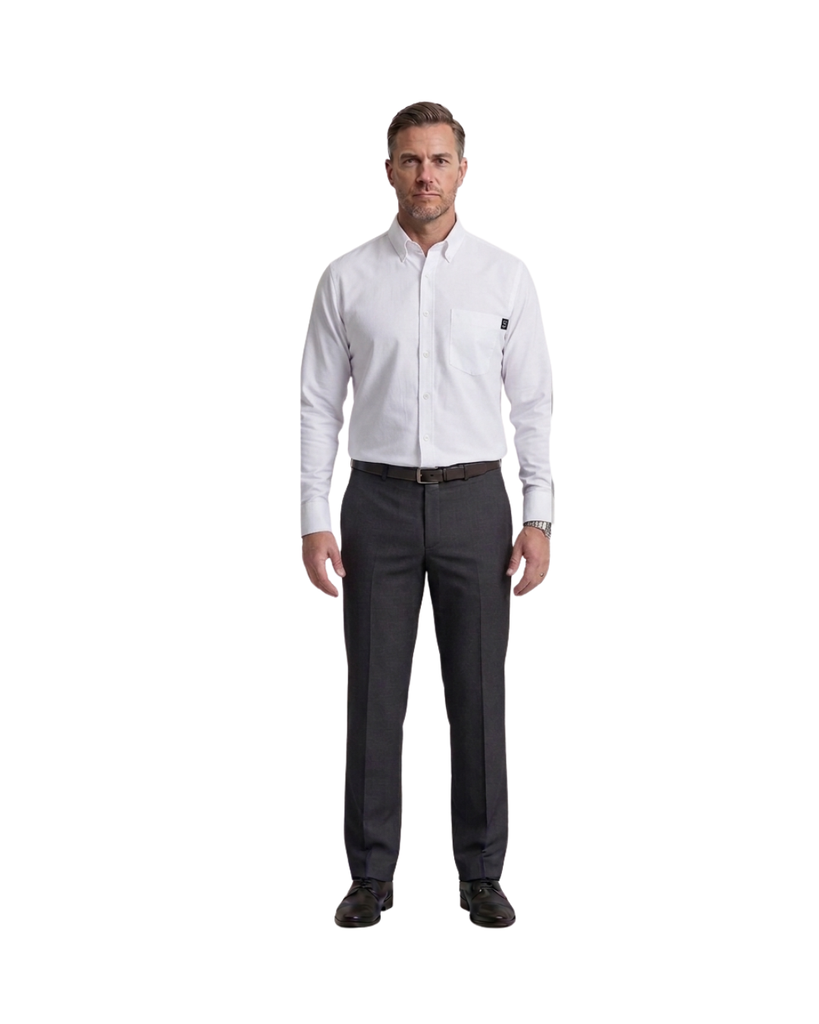 [Z103712 100 ECH] zittro Camisa Administrativa Oxford ML Hombre (ECH, Blanco)