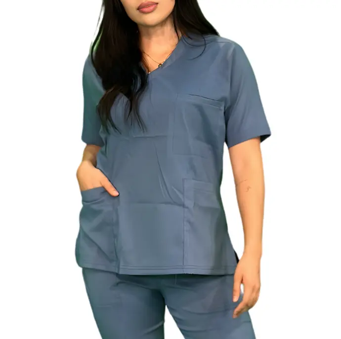 [M80202 444 ECH] zittro Filipina Médica Lycra Mujer Azul Acero (ECH)