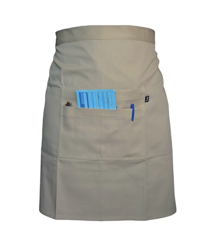 [R92302-200-M] zittro Medio mandil delantal chef Beige. R92351-222