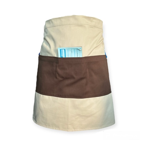[R92302-220] zittro Medio mandil delantal color Block Arena/Chocolate R92302-220